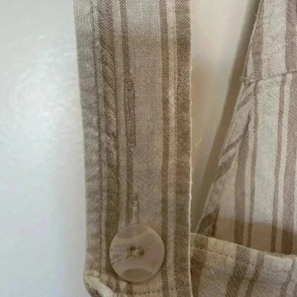 Cloth and stone for Anthropologie Tan and Cream Cropped Overalls in Size Small - Picture 4 of 8